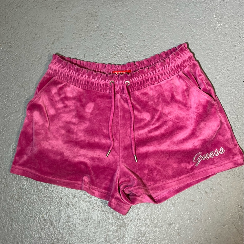 Guess pink velvet shorts size M